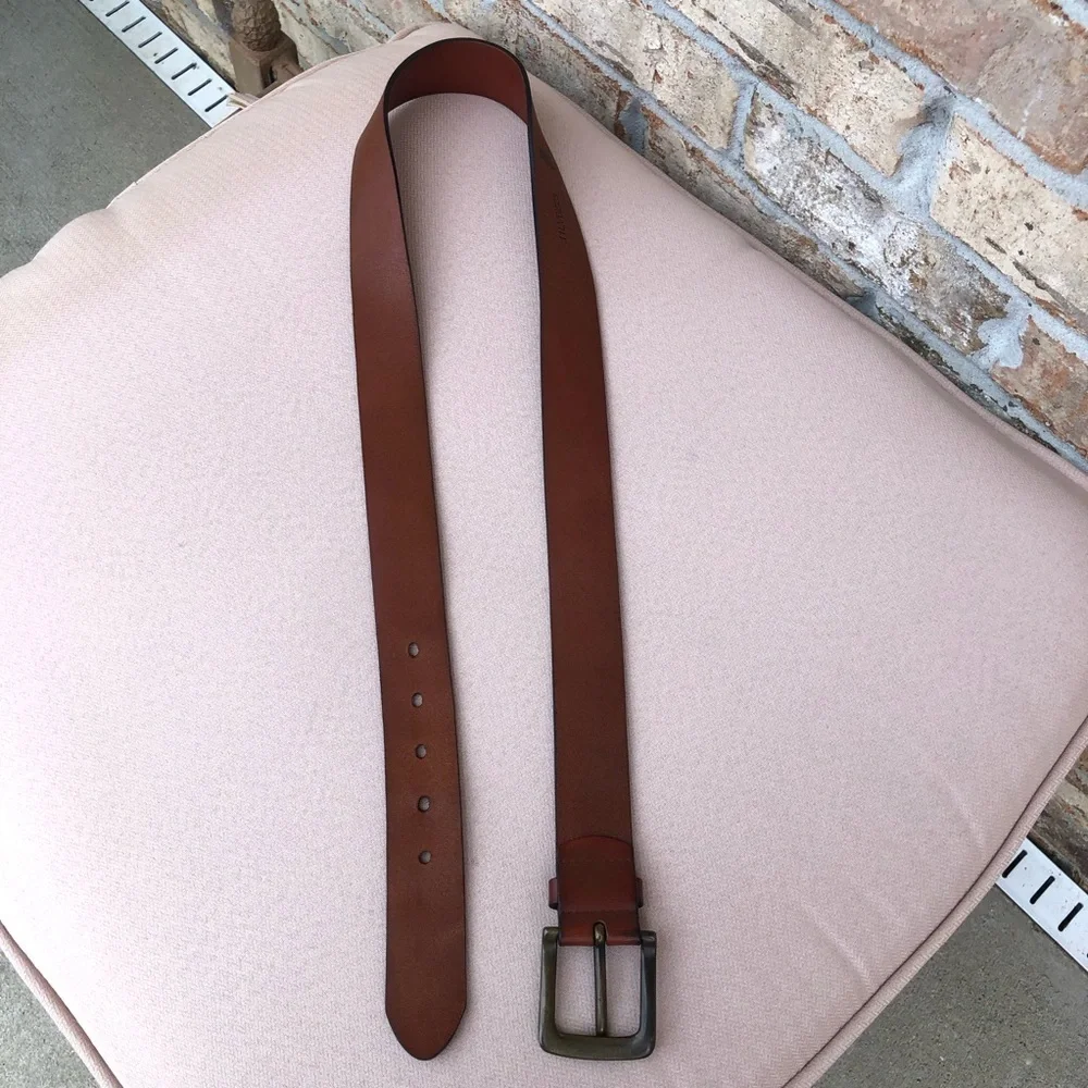 Levi’s Strauss & Co. Shotgun Leather Belt Brown Full Grain Brown Leather Size 38